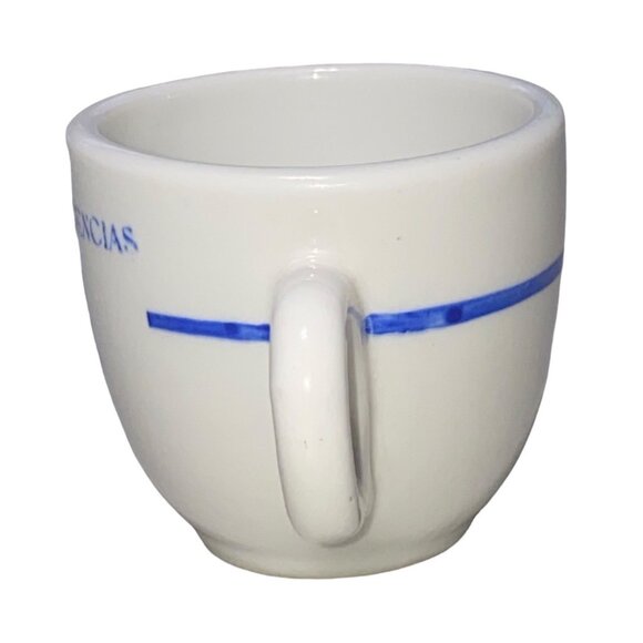 Gran Hotel Diligencias Porcelain Espresso Cup White & Blue - Picture 1 of 6